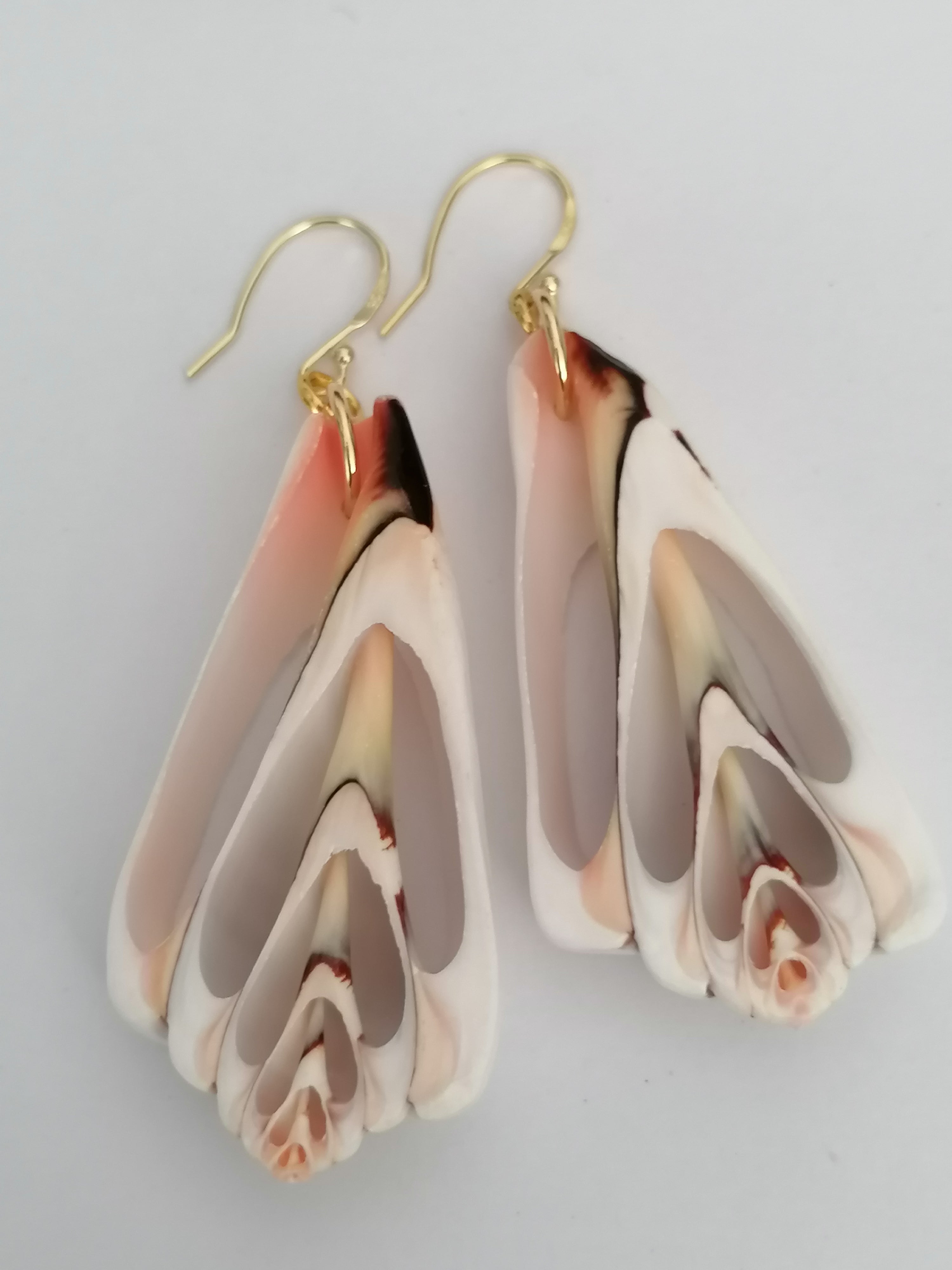 Conch Shell Slice Drop Earrings | 24ct Gold Vermeil over 925 Sterling silver