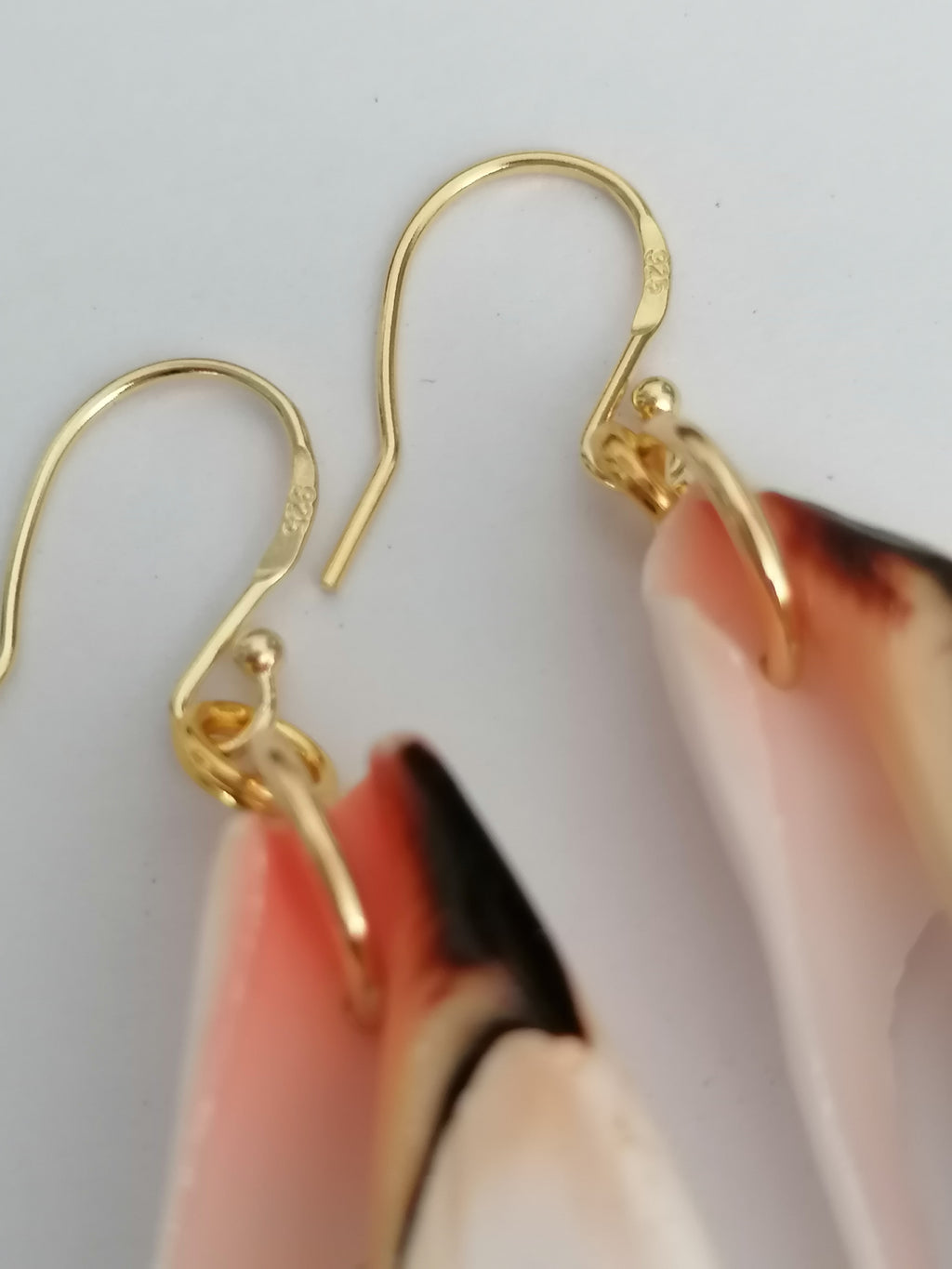 Conch Shell Slice Drop Earrings | 24ct Gold Vermeil over 925 Sterling silver