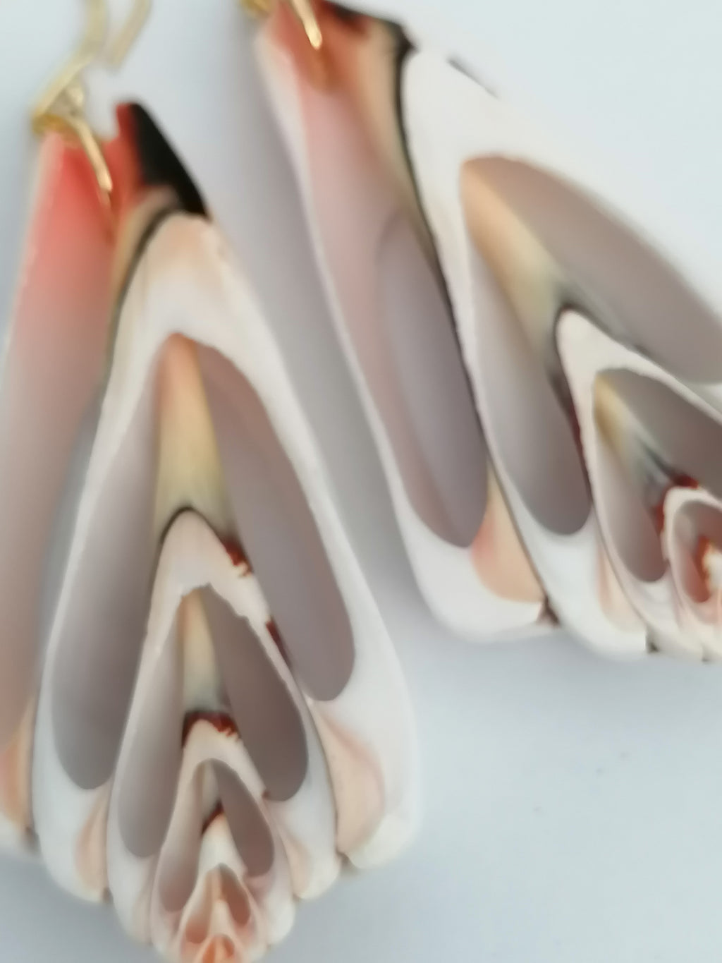 Conch Shell Slice Drop Earrings | 24ct Gold Vermeil over 925 Sterling silver