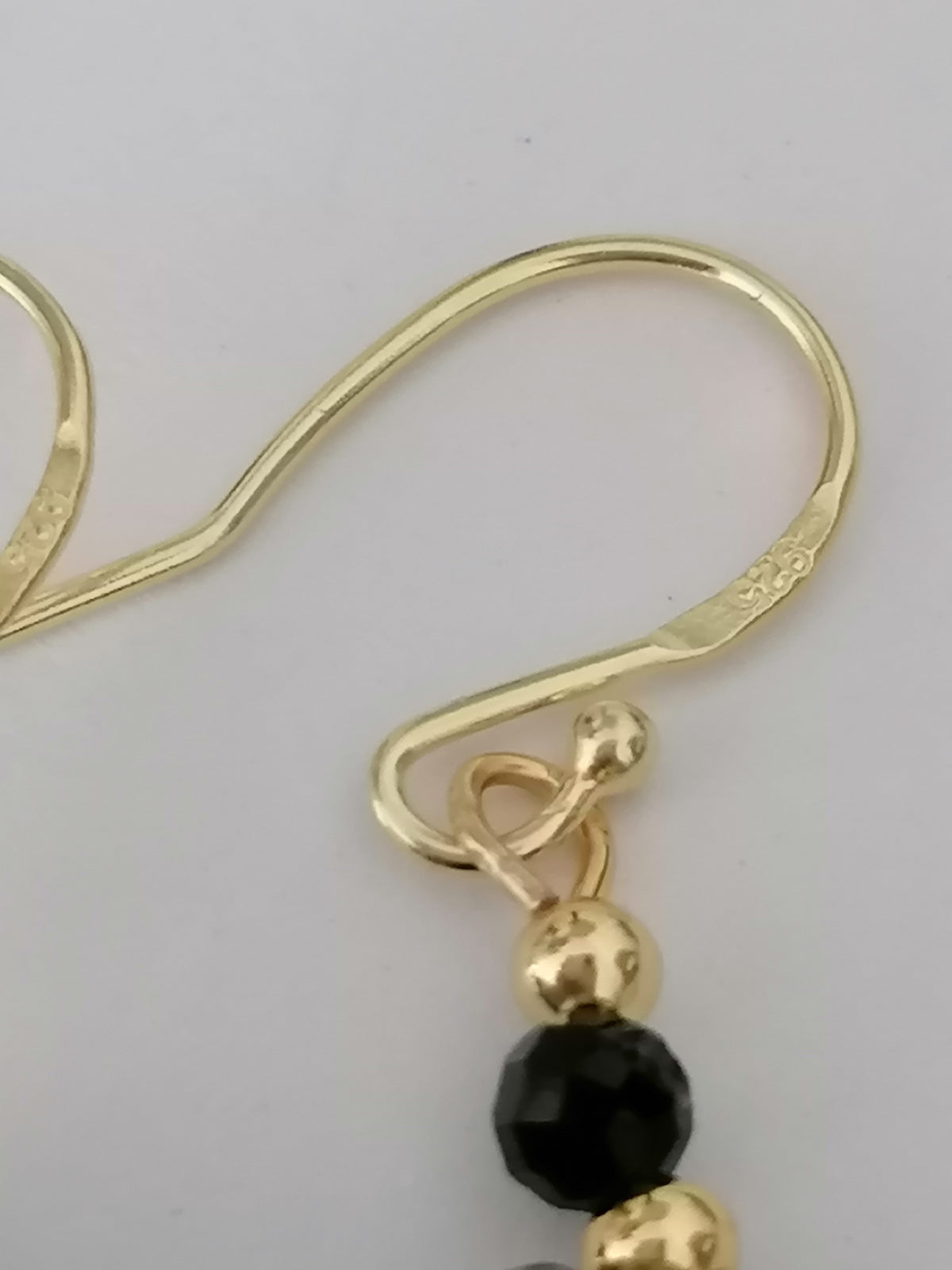 Peacock Baroque Flameball Pearl & Black Tourmaline Drop Earrings | 24ct Gold Vermeil