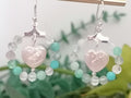 Aqua Gemstone Hoop & Baroque Heart Pearl Earrings | 925 Sterling Silver