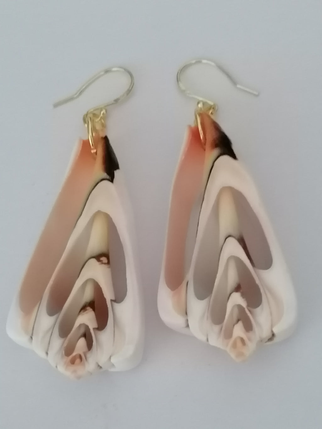 Conch Shell Slice Drop Earrings | 24ct Gold Vermeil over 925 Sterling Silver