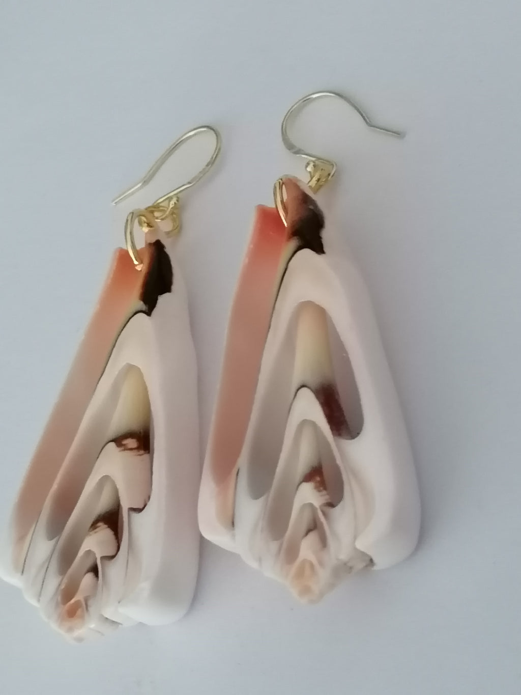 Conch Shell Slice Drop Earrings | 24ct Gold Vermeil over 925 Sterling Silver