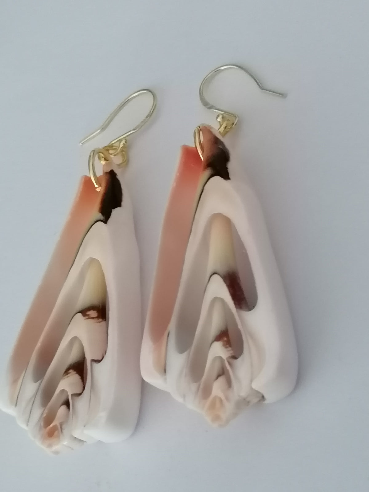 Conch Shell Slice Drop Earrings | 24ct Gold Vermeil over 925 Sterling Silver