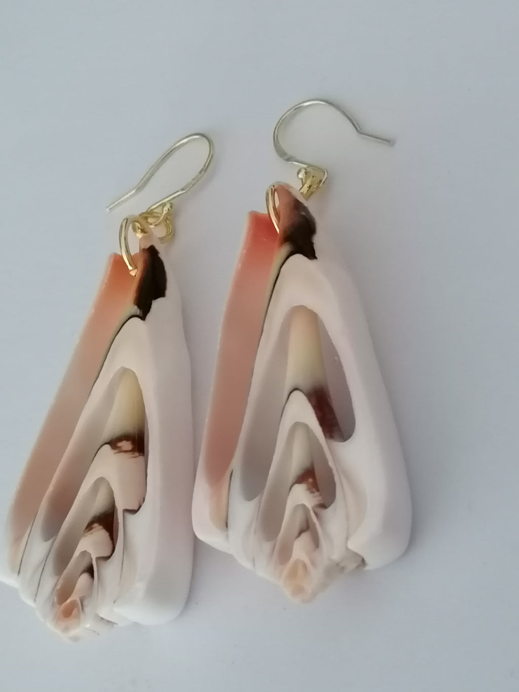 Conch Shell Slice Drop Earrings | 24ct Gold Vermeil over 925 Sterling Silver