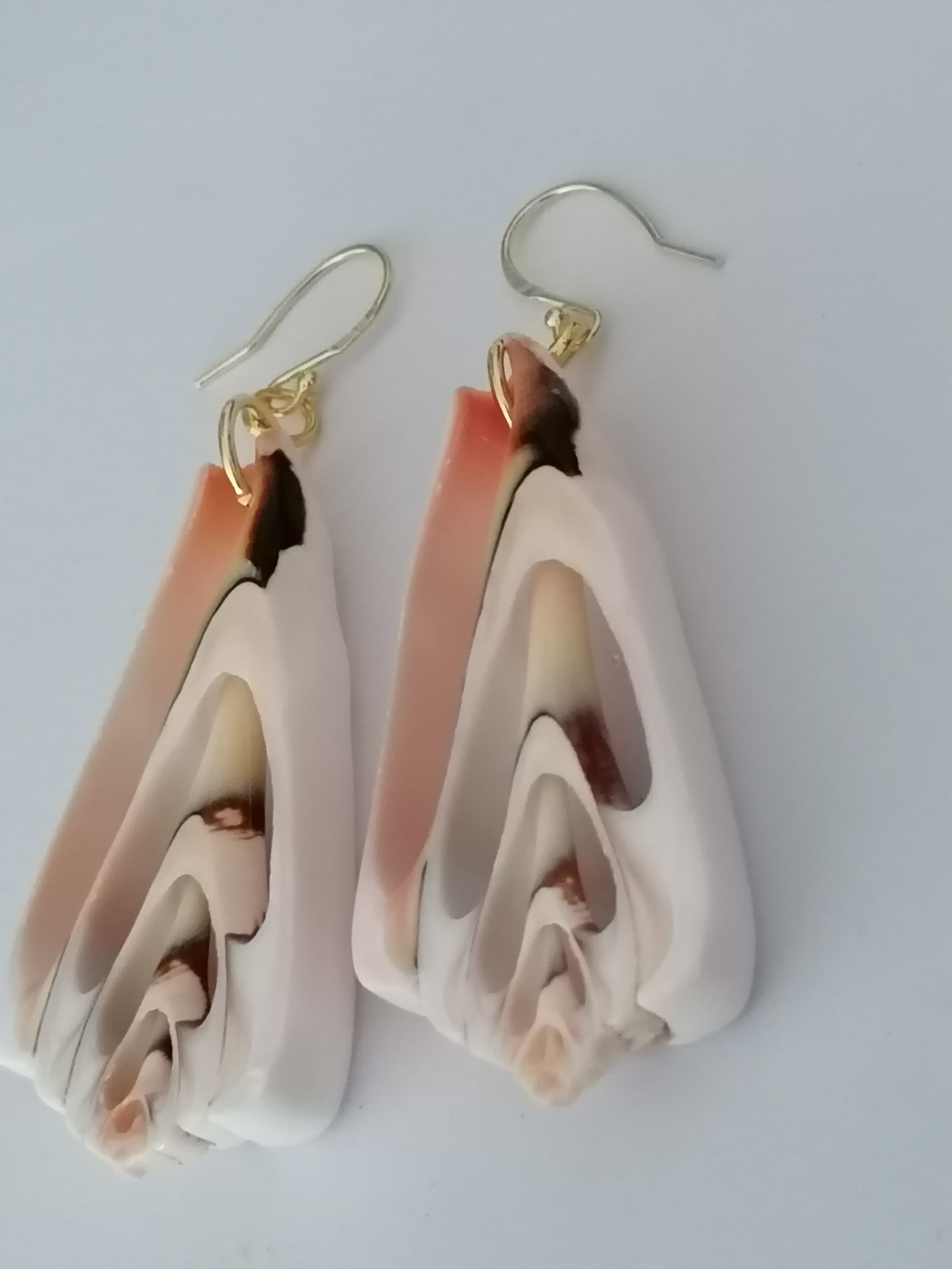Conch Shell Slice Drop Earrings | 24ct Gold Vermeil over 925 Sterling Silver