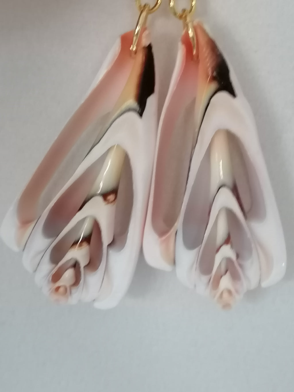 Conch Shell Slice Drop Earrings | 24ct Gold Vermeil over 925 Sterling Silver