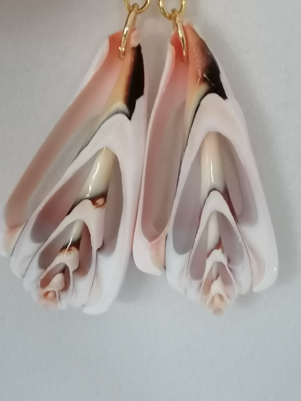 Conch Shell Slice Drop Earrings | 24ct Gold Vermeil over 925 Sterling Silver