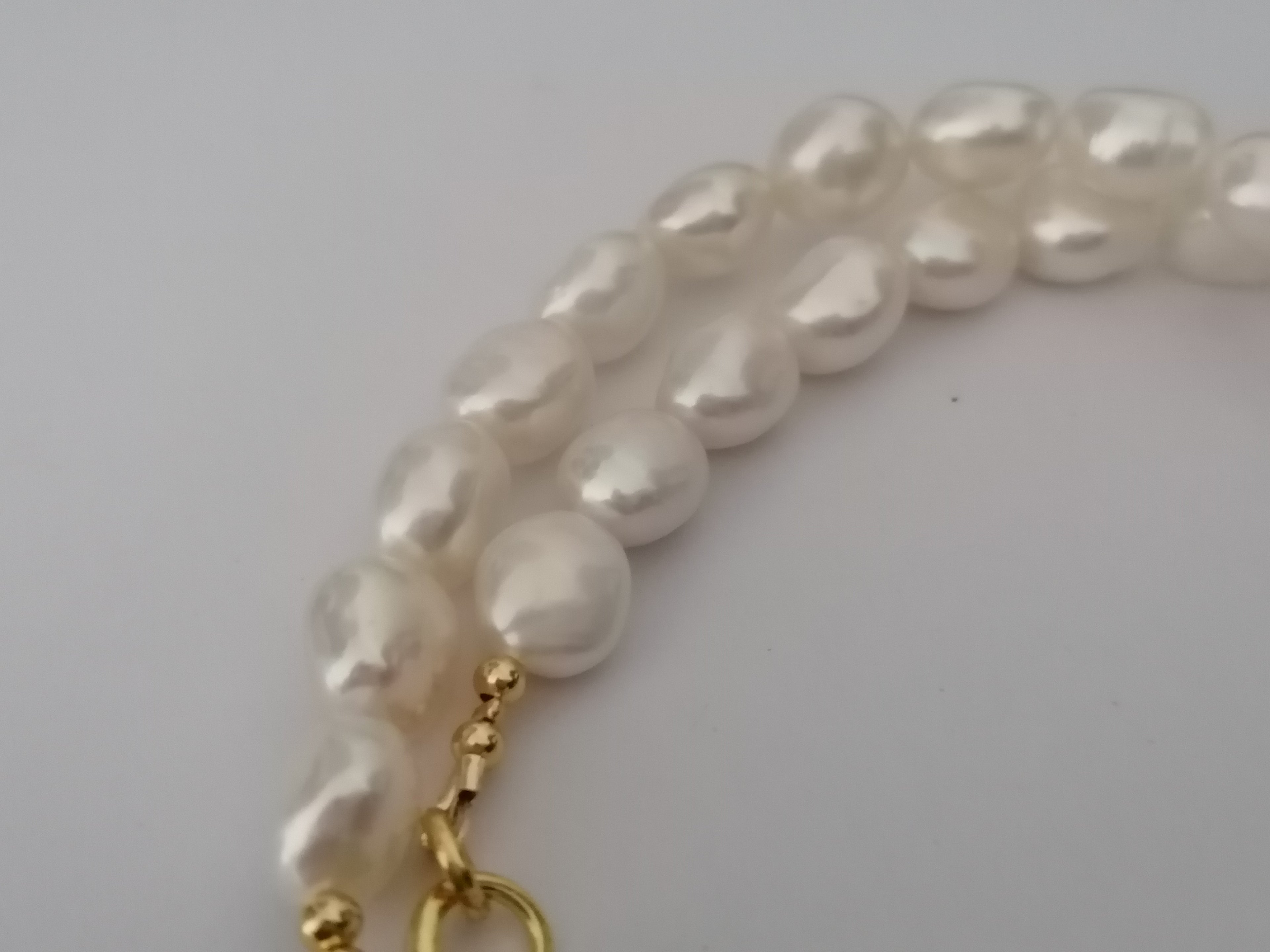 Cultured Freshwater Baroque Pearl & Russian Amazonite Quatrefoil Necklace | Gold Plated