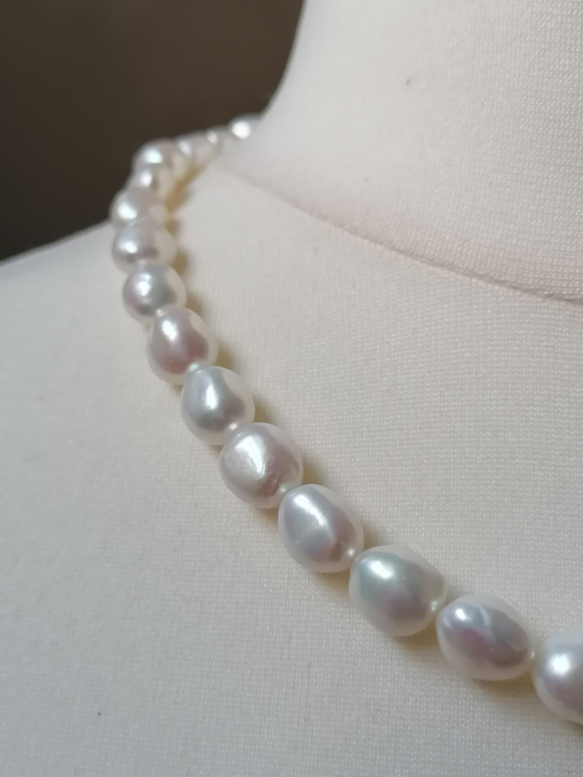 Cultured Freshwater Baroque Pearl & Russian Amazonite Quatrefoil Necklace | Gold Plated