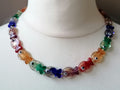 Multicolour Glass Fish Necklace | Red Orange Green Blue Purple | Gold Plated