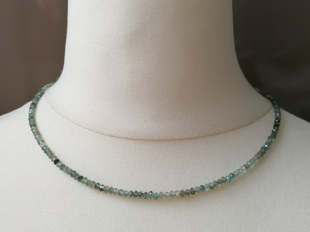 Blue Green Aquamarine Necklace