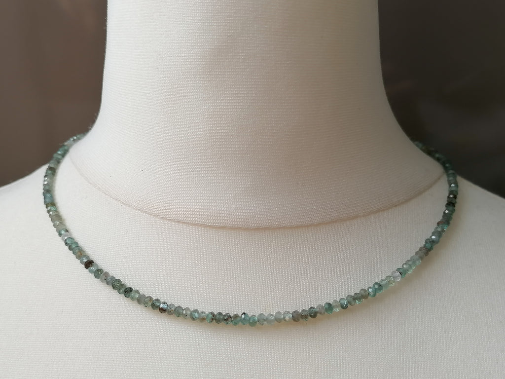 Blue Green Aquamarine Necklace