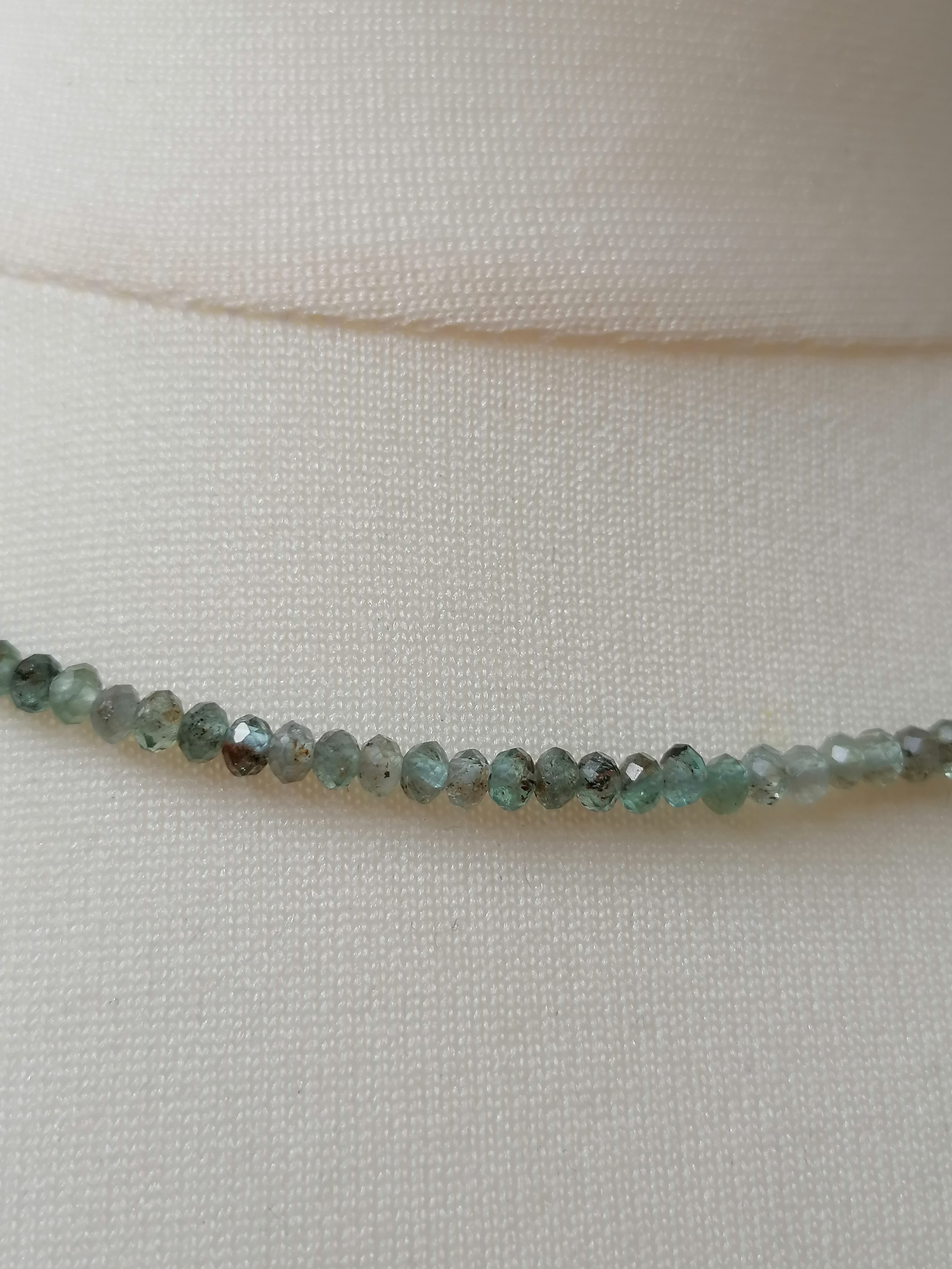 Blue Green Aquamarine Necklace