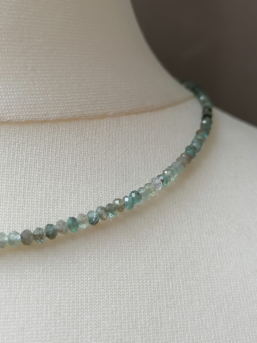 Blue Green Aquamarine Necklace