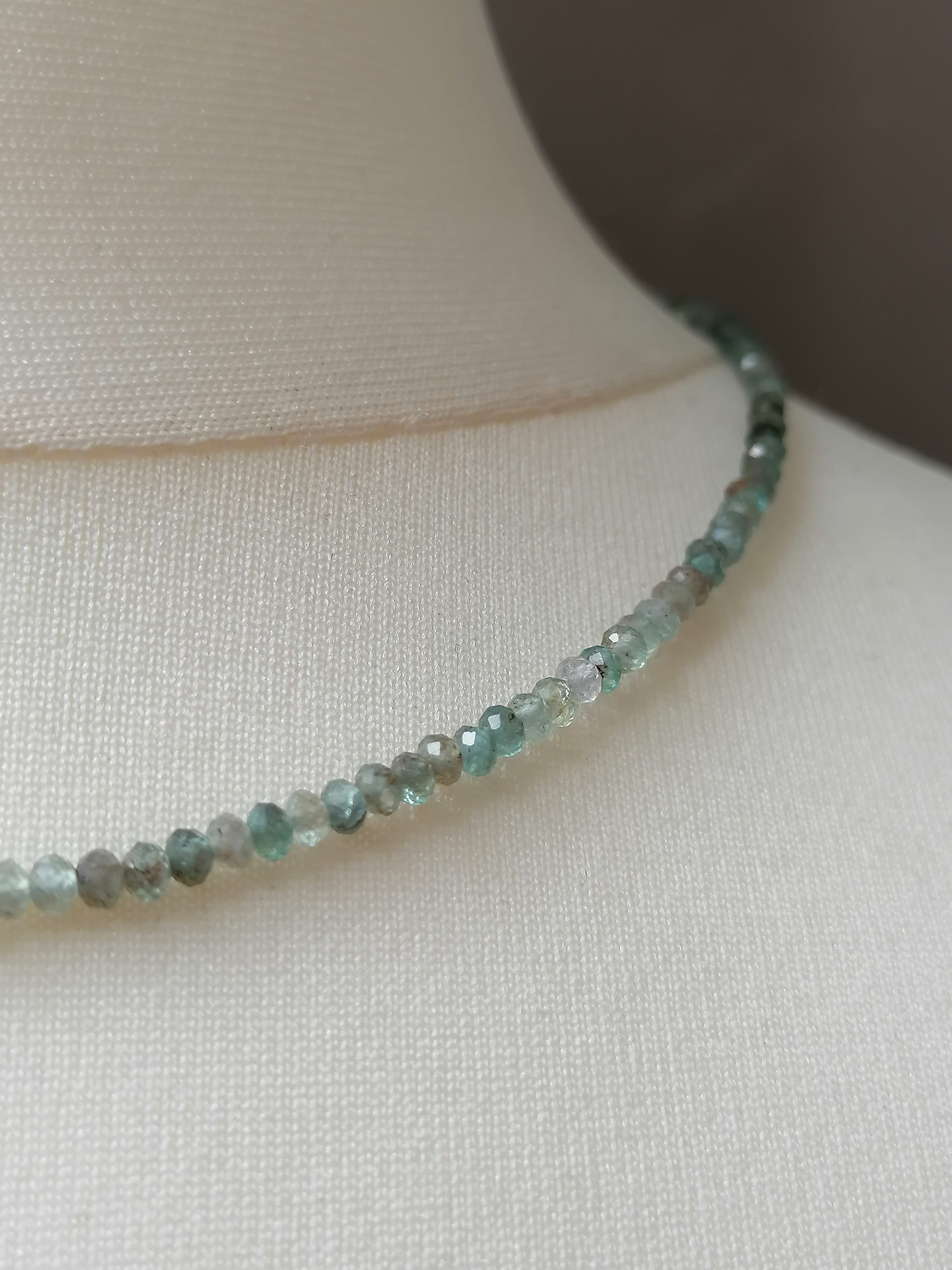 Blue Green Aquamarine Necklace