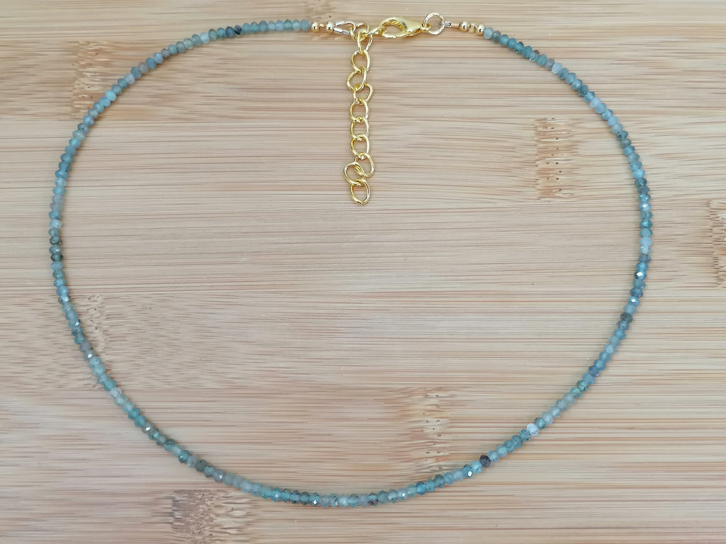 Blue Green Aquamarine Necklace