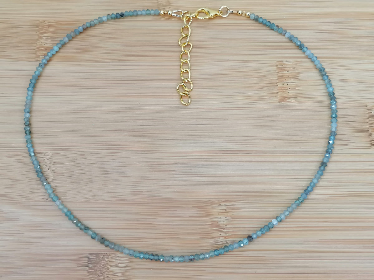 Blue Green Aquamarine Necklace