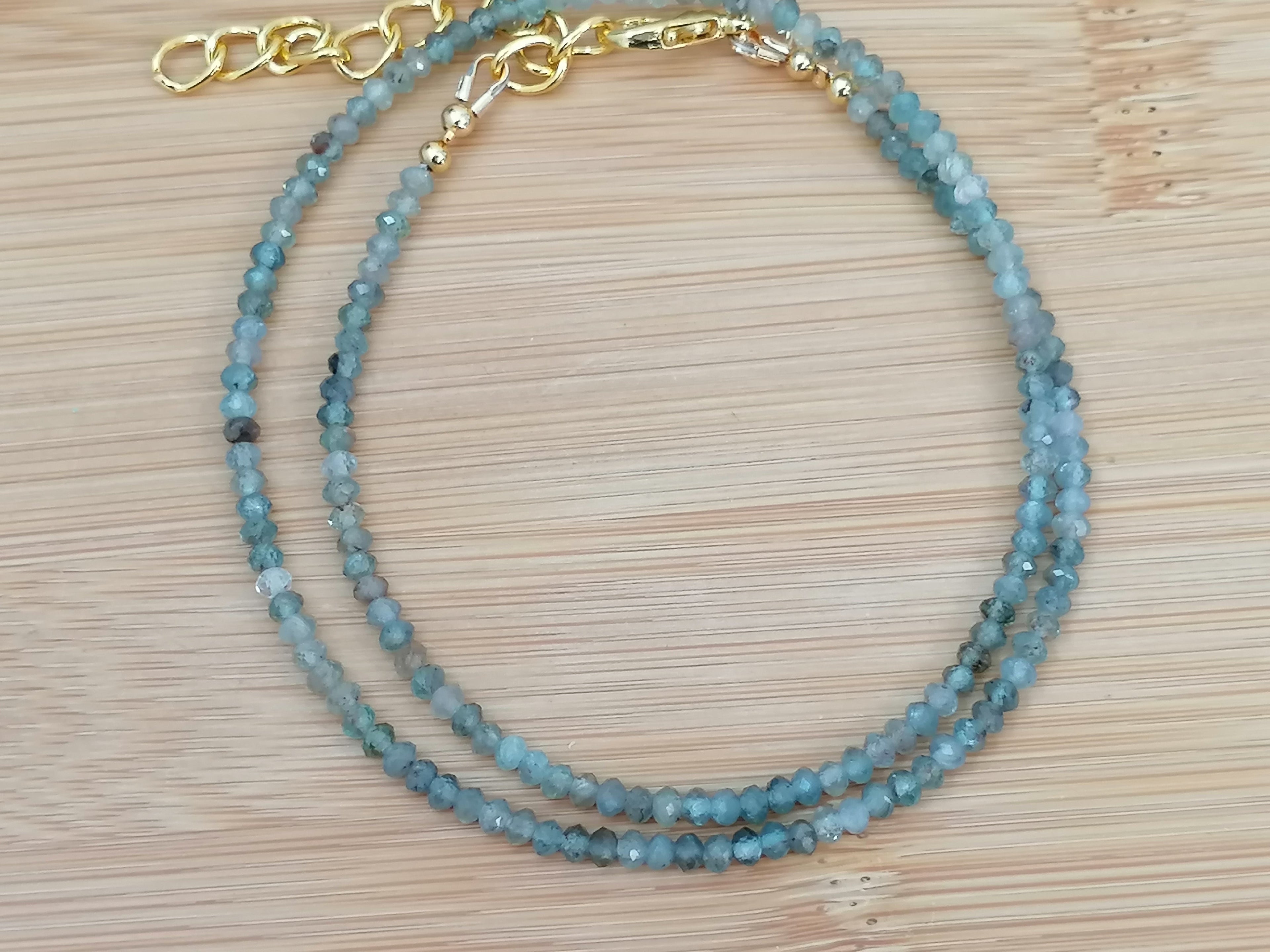 Blue Green Aquamarine Necklace