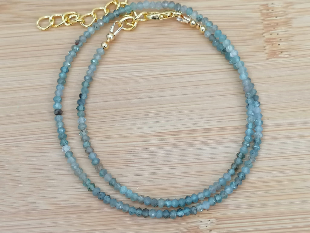 Blue Green Aquamarine Necklace