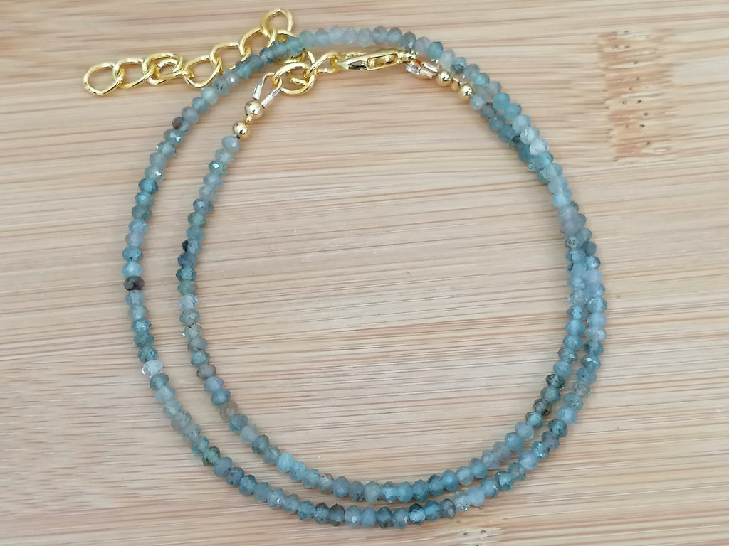 Blue Green Aquamarine Necklace