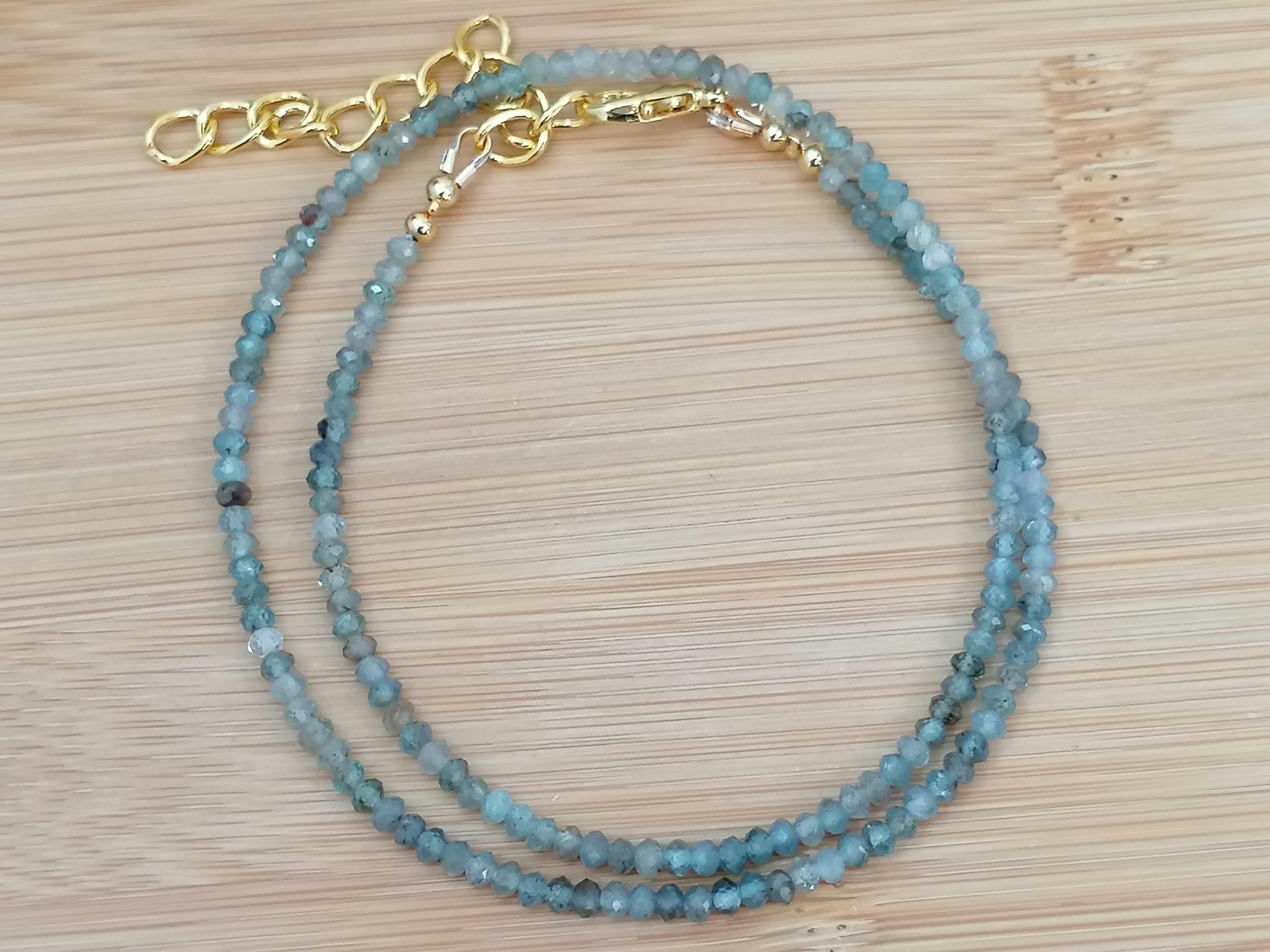 Blue Green Aquamarine Necklace