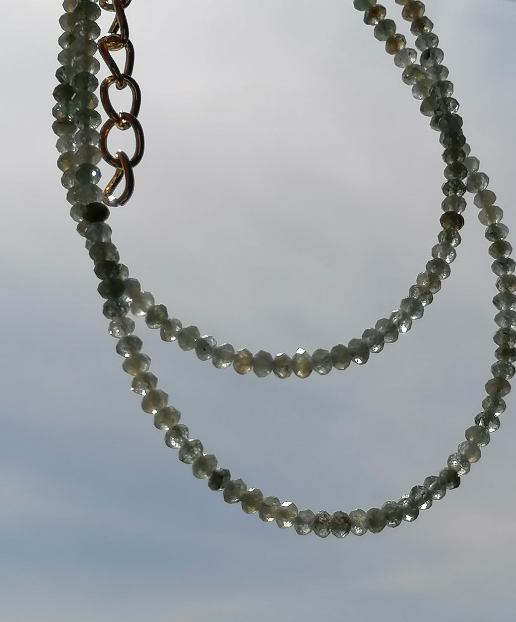 Blue Green Aquamarine Necklace