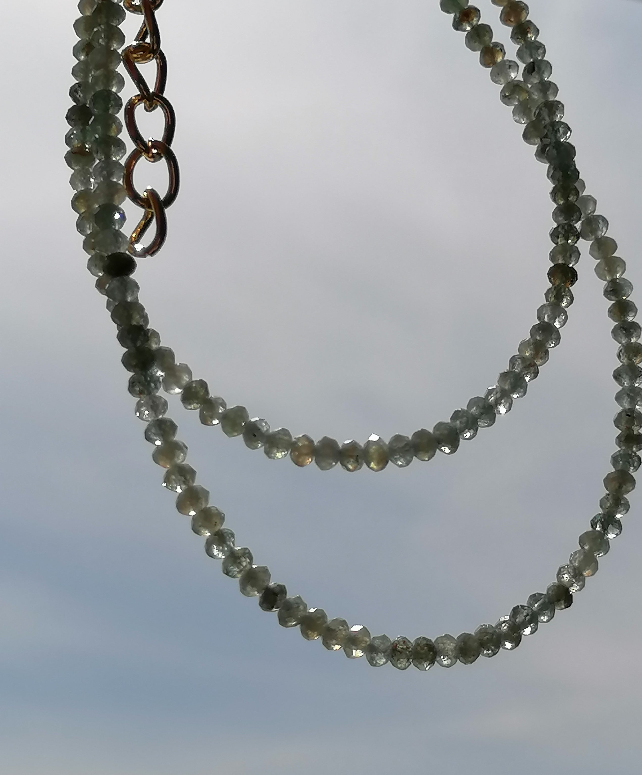 Blue Green Aquamarine Necklace
