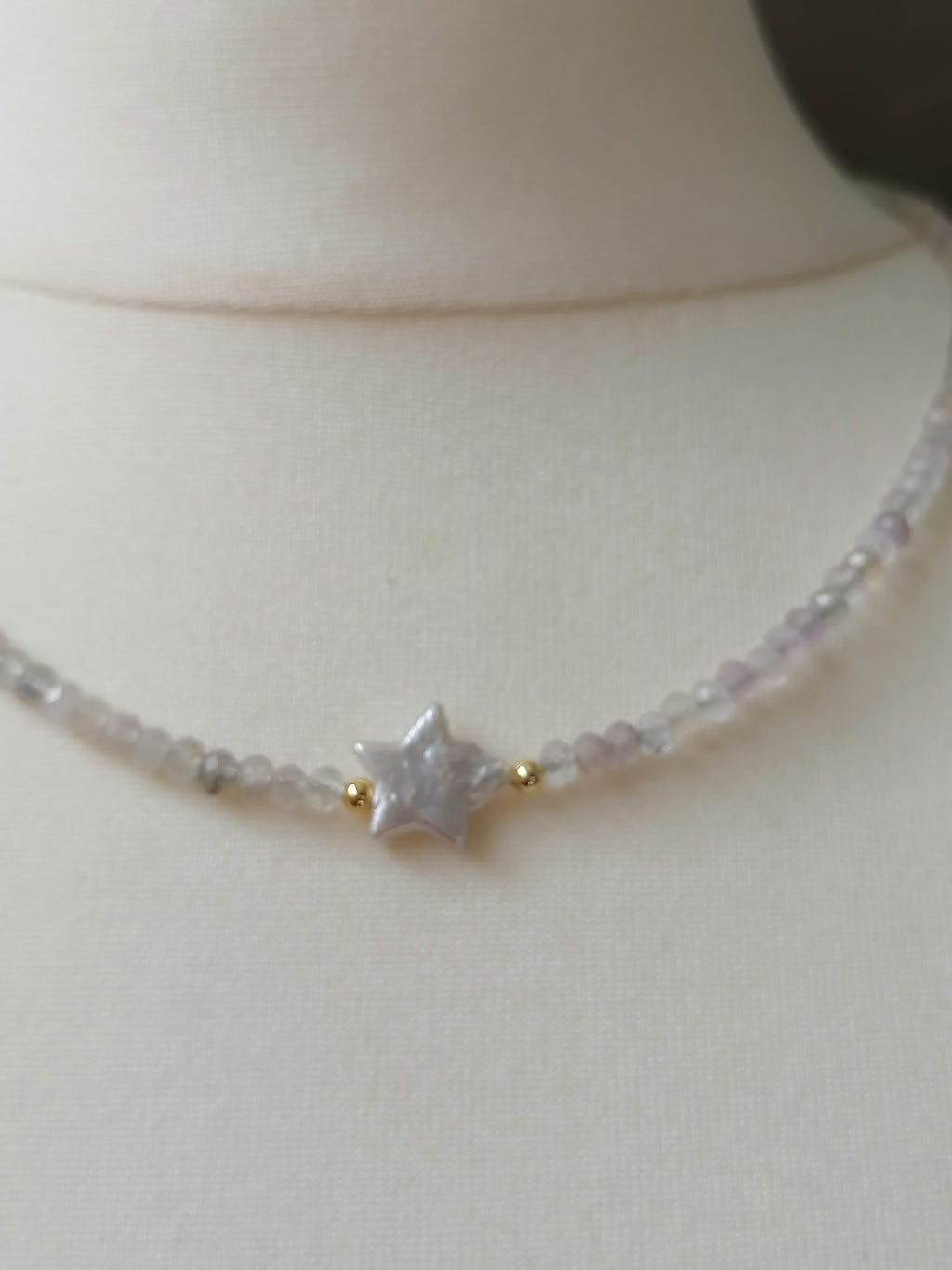 Semi-Precious Moonstone & Baroque Star Pearl Necklace