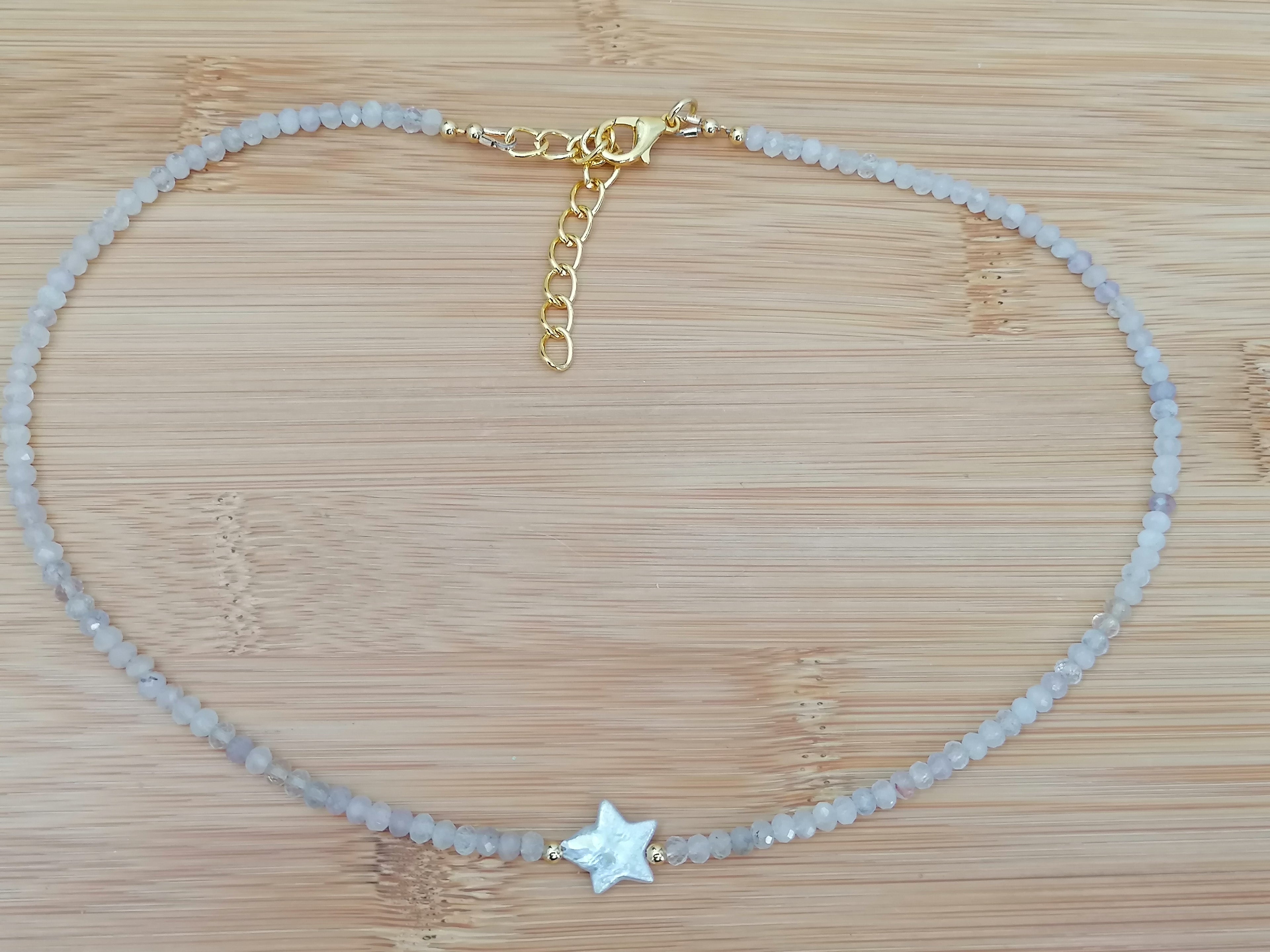 Semi-Precious Moonstone & Baroque Star Pearl Necklace