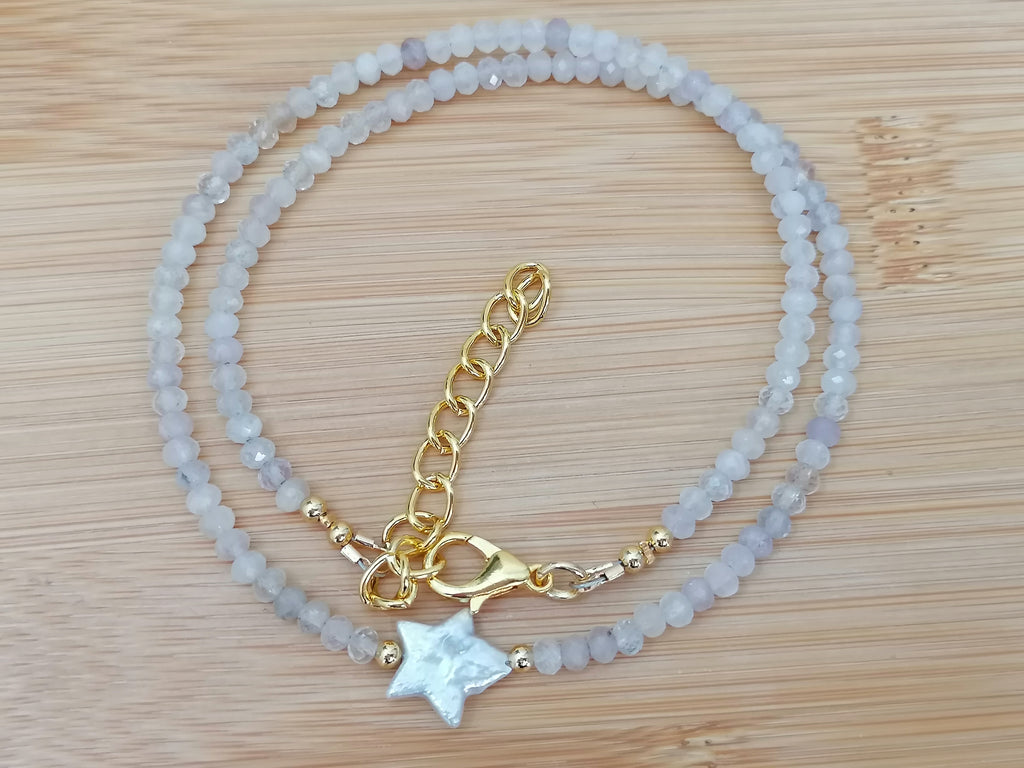 Semi-Precious Moonstone & Baroque Star Pearl Necklace