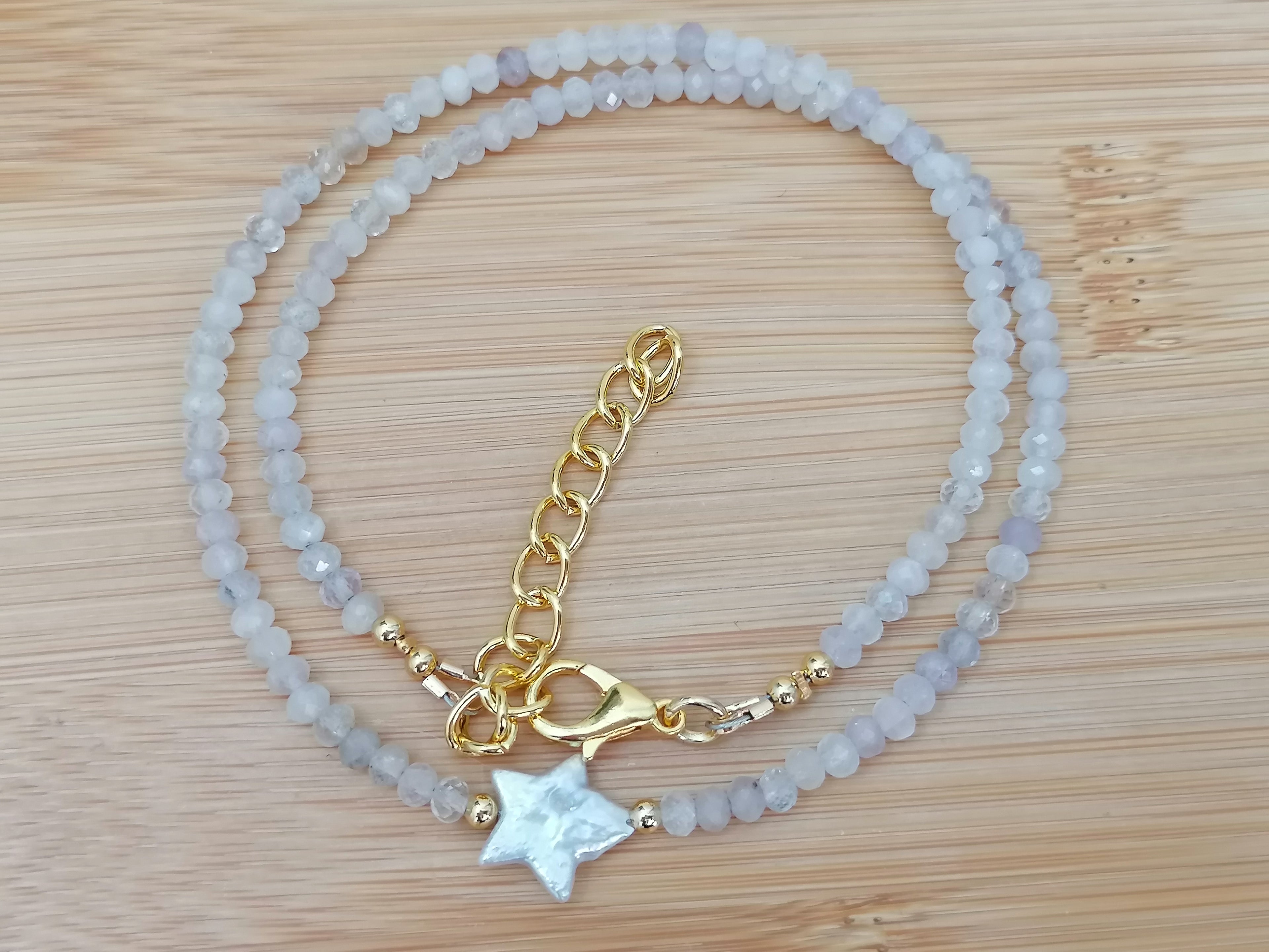 Semi-Precious Moonstone & Baroque Star Pearl Necklace