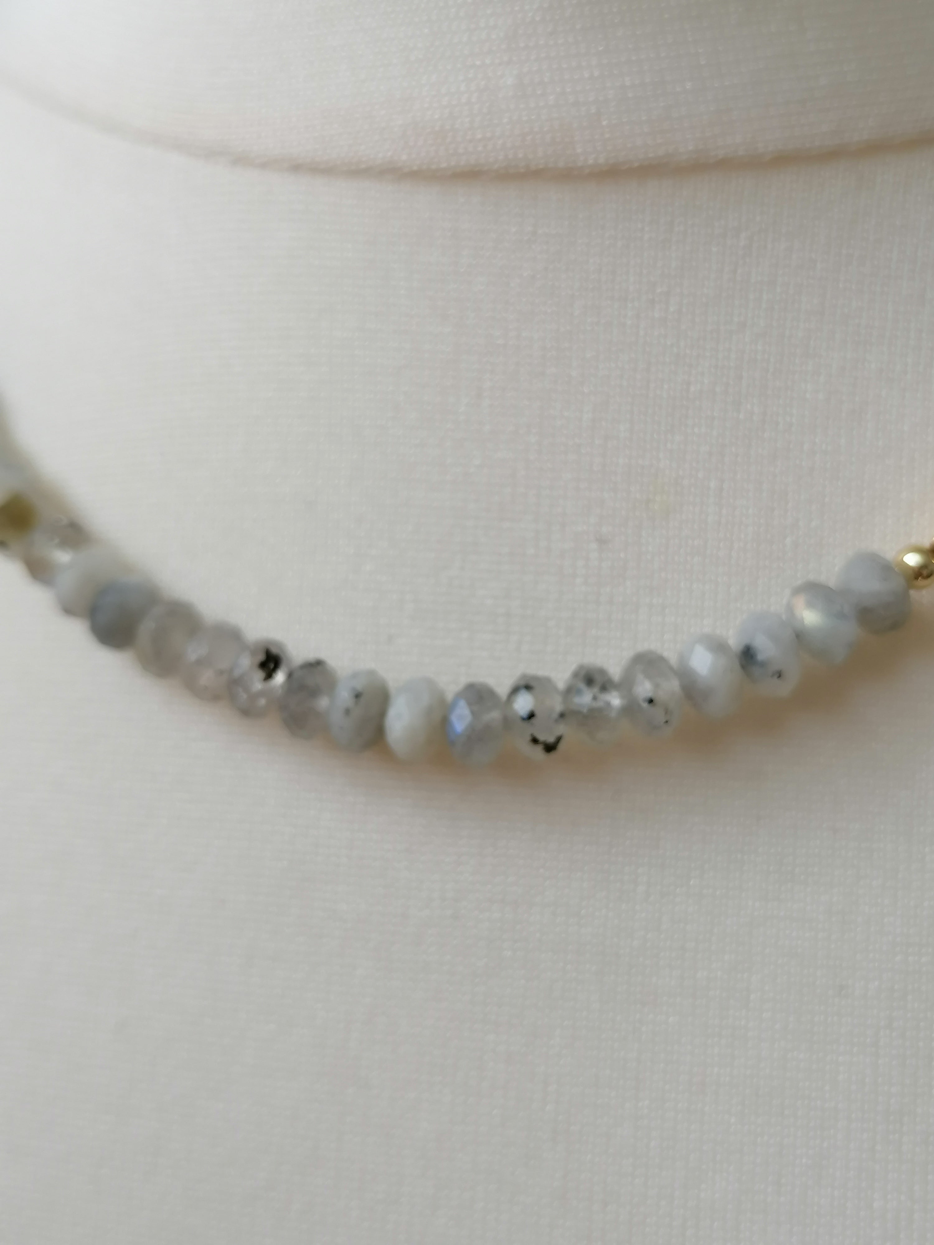 Labradorite Gemstone & Freshwater Baroque Pearl Necklace