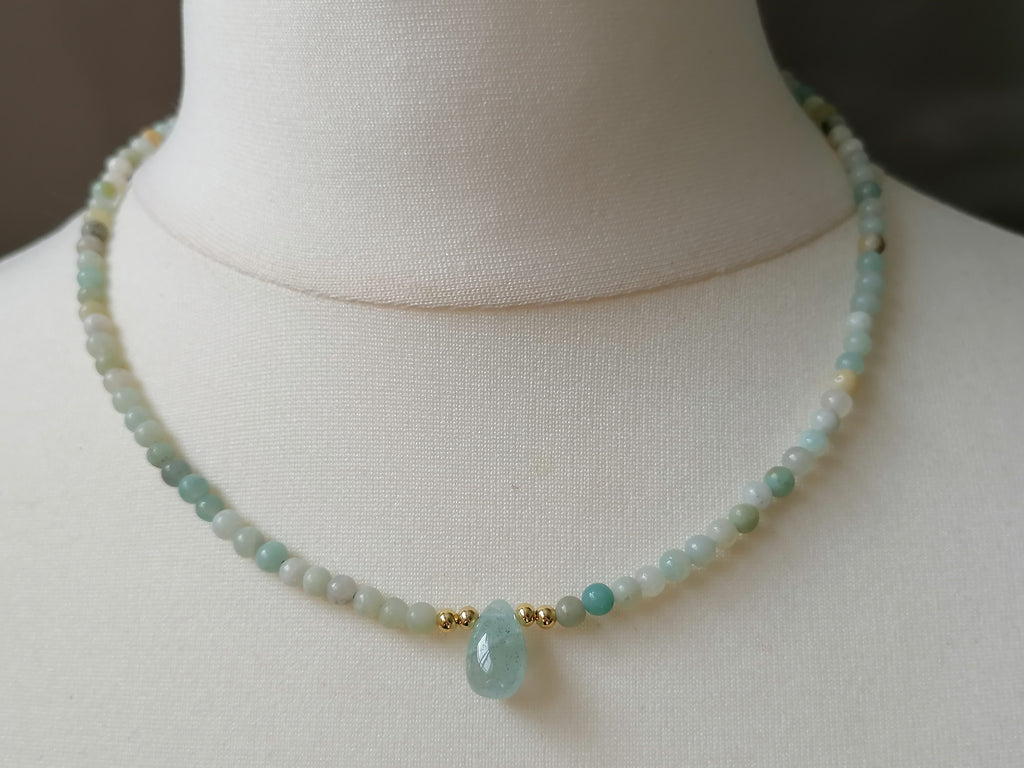 Flower Amazonite Gemstone Necklace