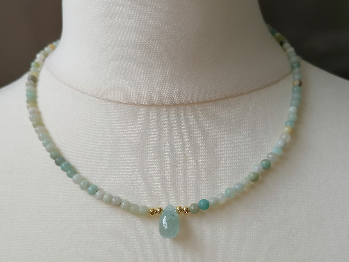 Flower Amazonite Gemstone Necklace