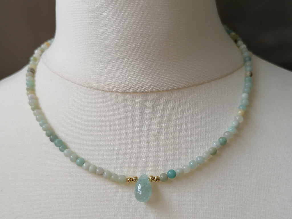 Flower Amazonite Gemstone Necklace