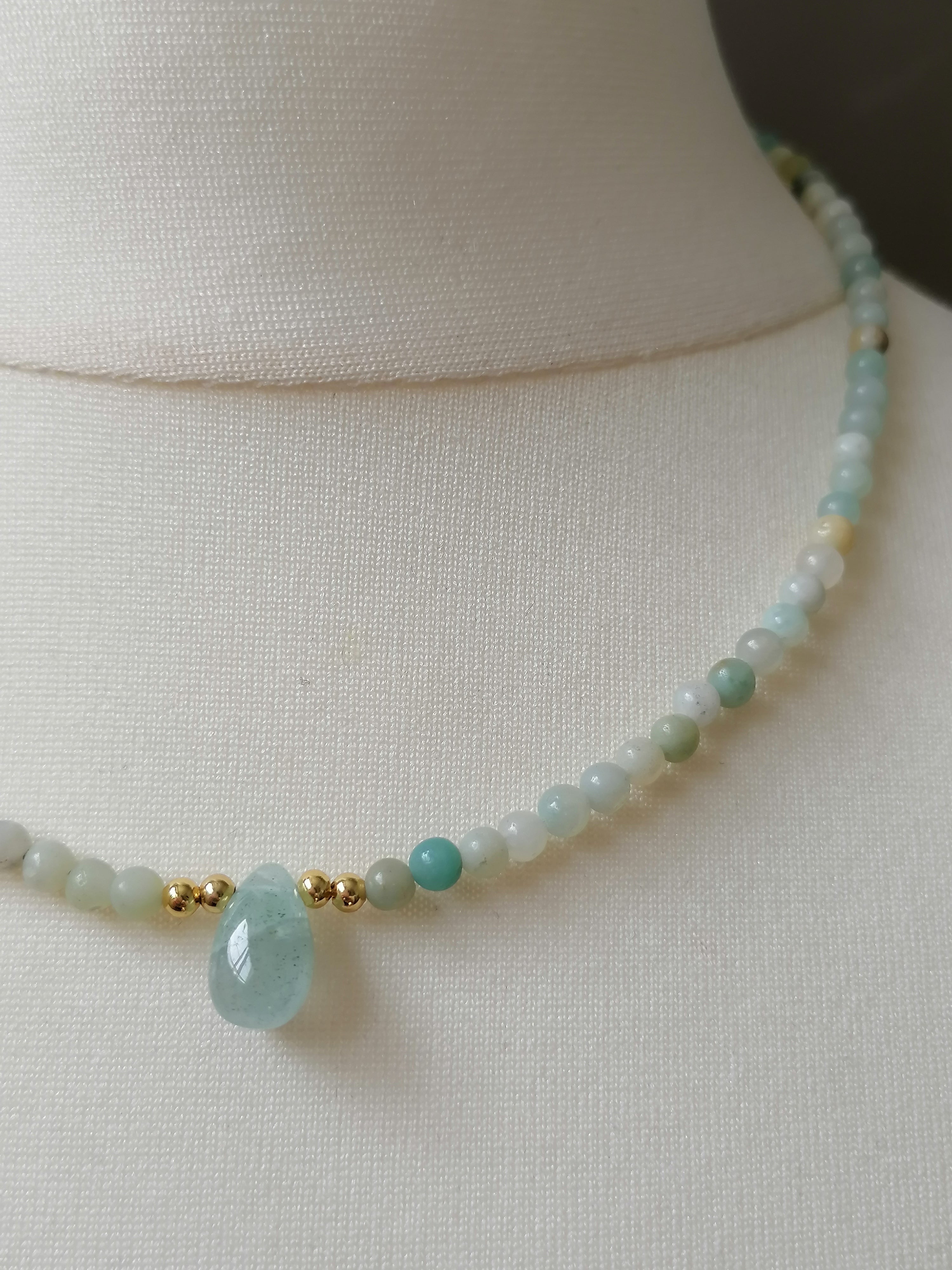 Flower Amazonite Gemstone Necklace