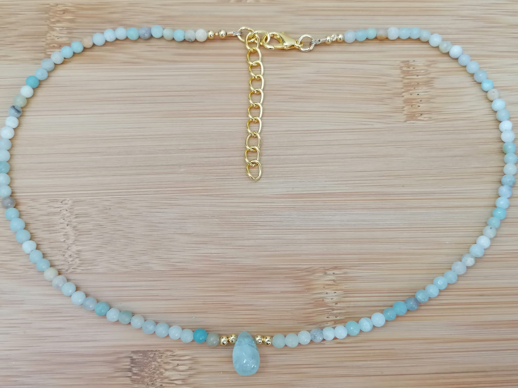 Flower Amazonite Gemstone Necklace