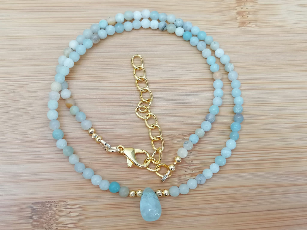 Flower Amazonite Gemstone Necklace