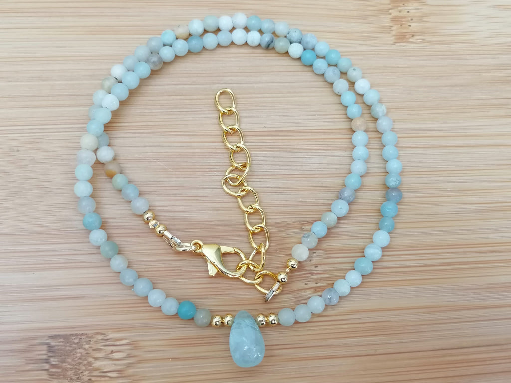 Flower Amazonite Gemstone Necklace