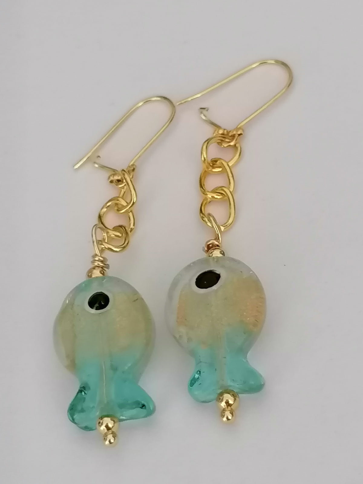 Glass Fish Drop Earrings