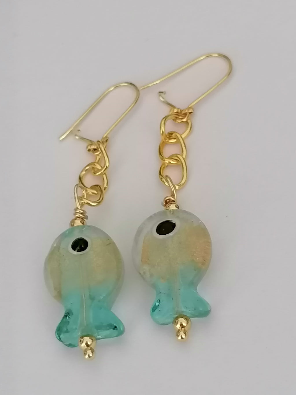 Glass Fish Drop Earrings