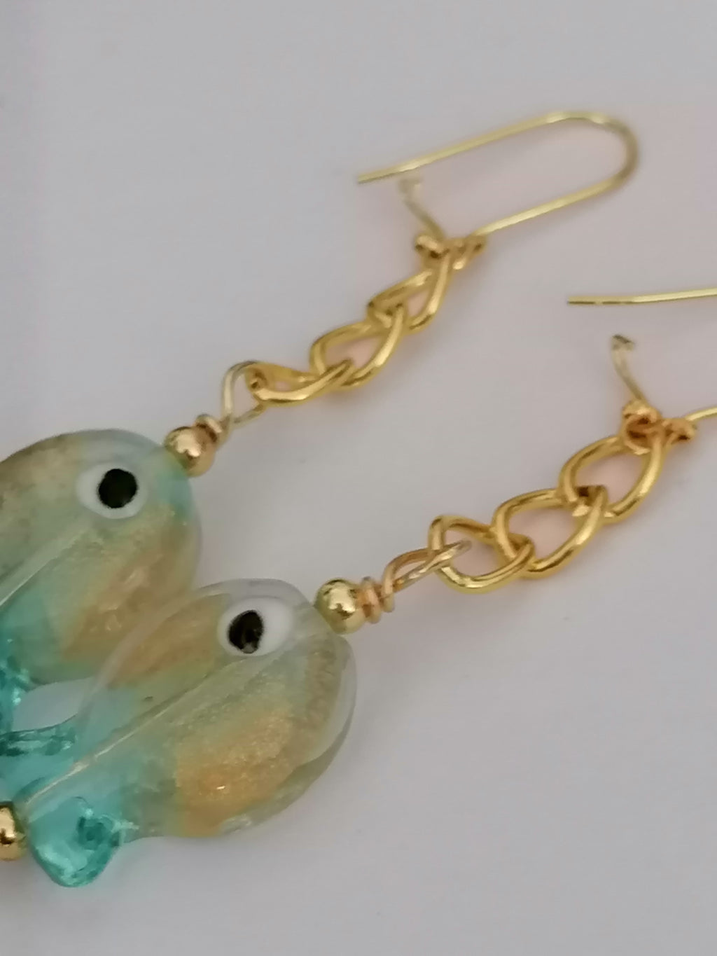Glass Fish Drop Earrings