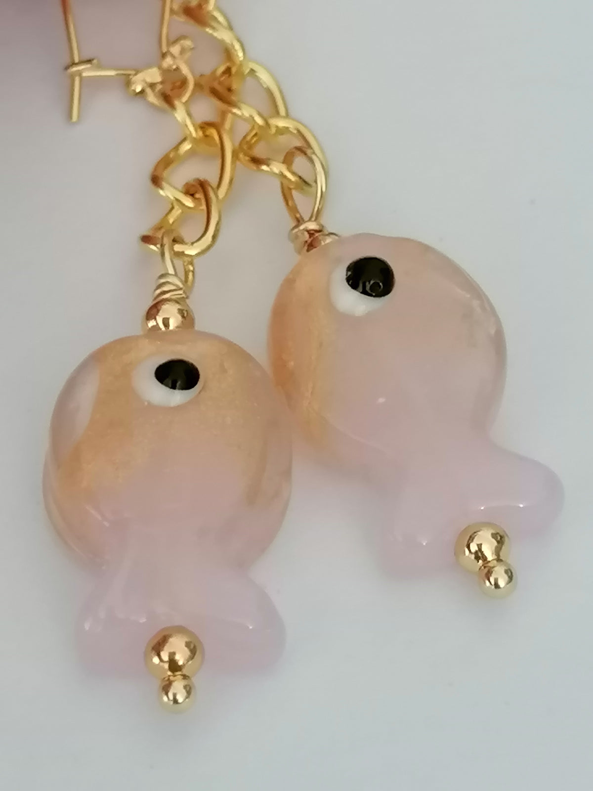 Glass Fish Drop Earrings