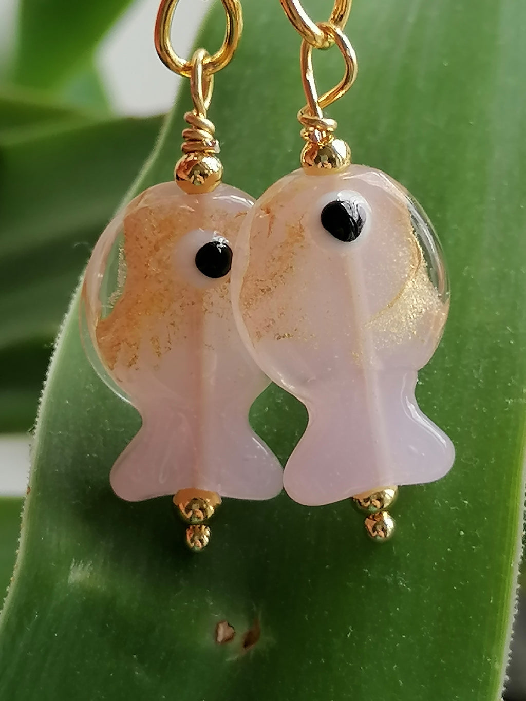 Glass Fish Drop Earrings