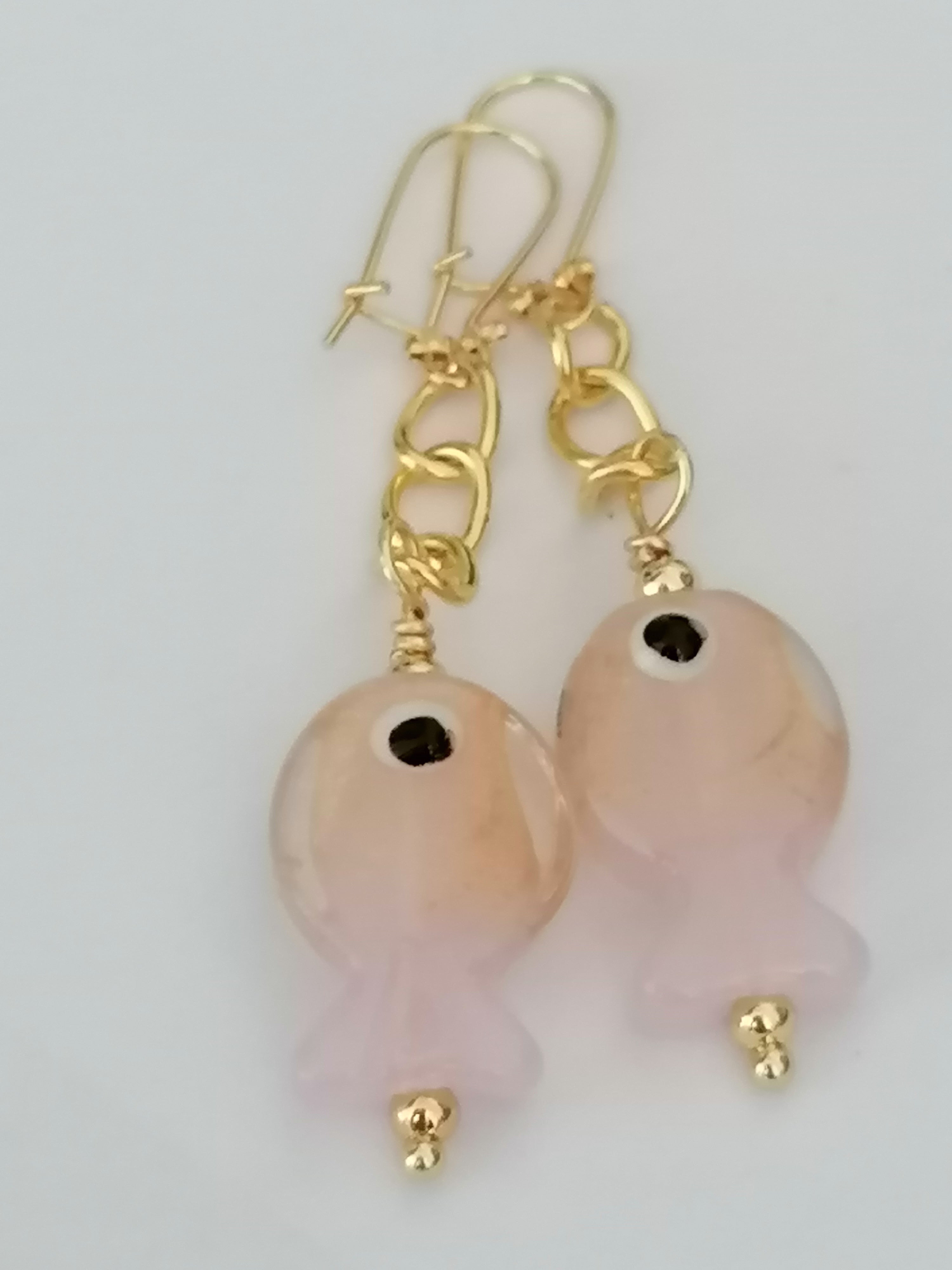 Glass Fish Drop Earrings