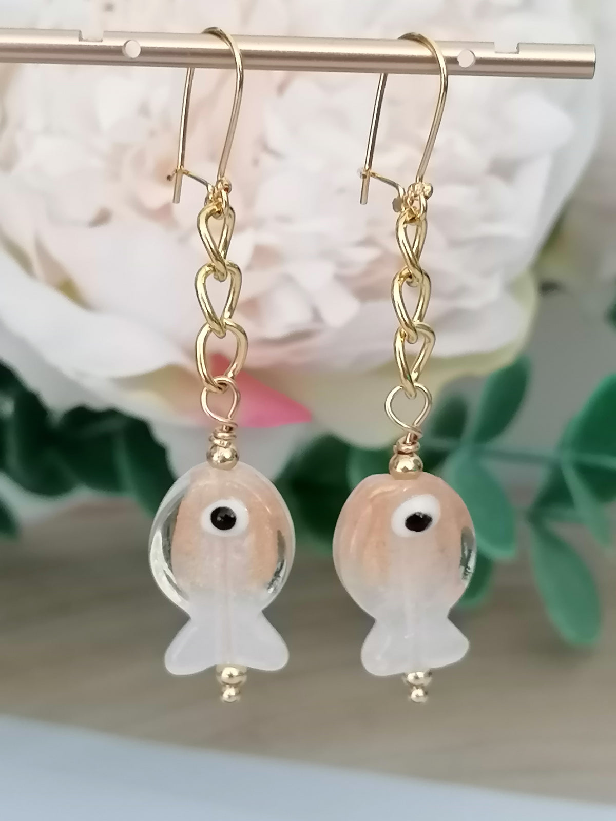 Glass Fish Drop Earrings