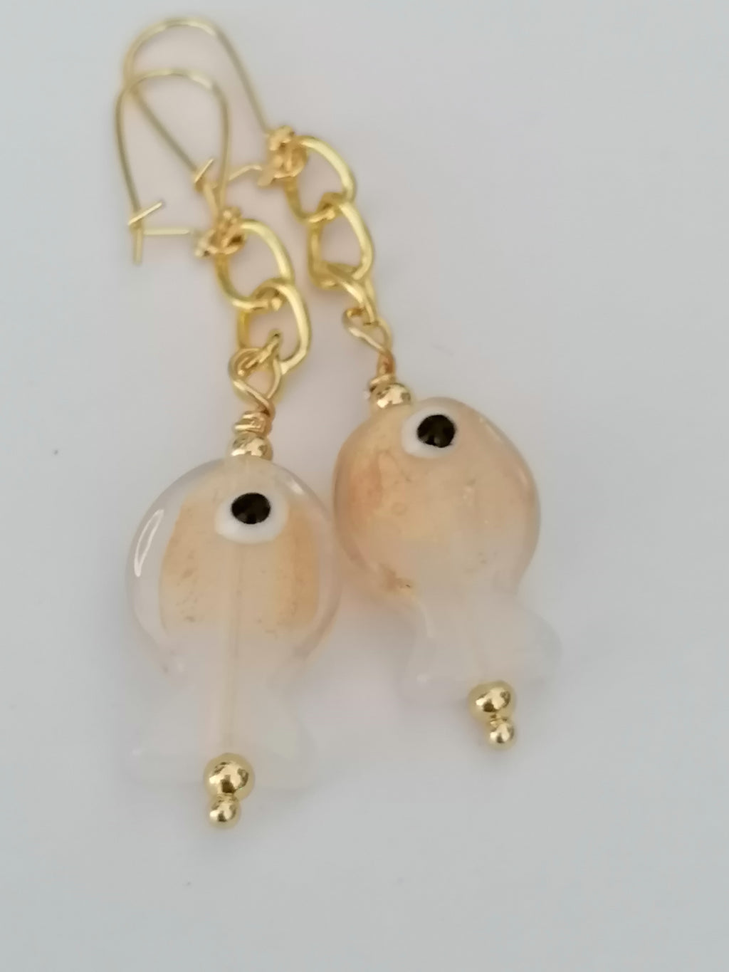 Glass Fish Drop Earrings