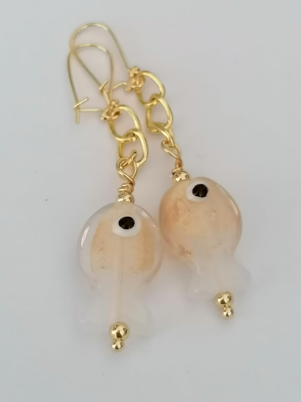 Glass Fish Drop Earrings