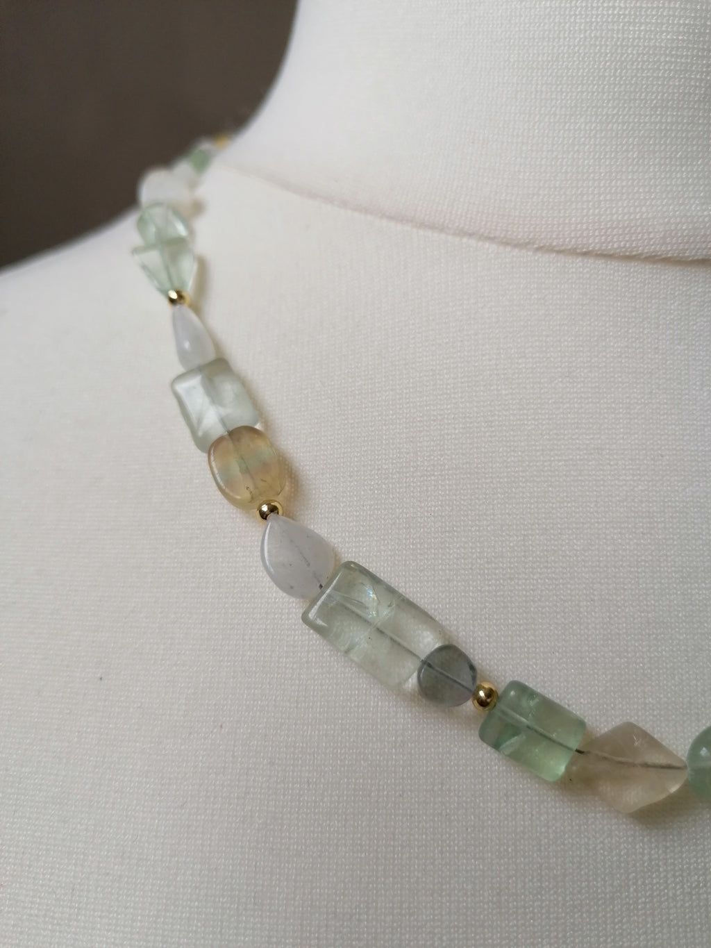 Fluorite, Rainbow Moonstone & Rose Quartz Gemstone Necklace